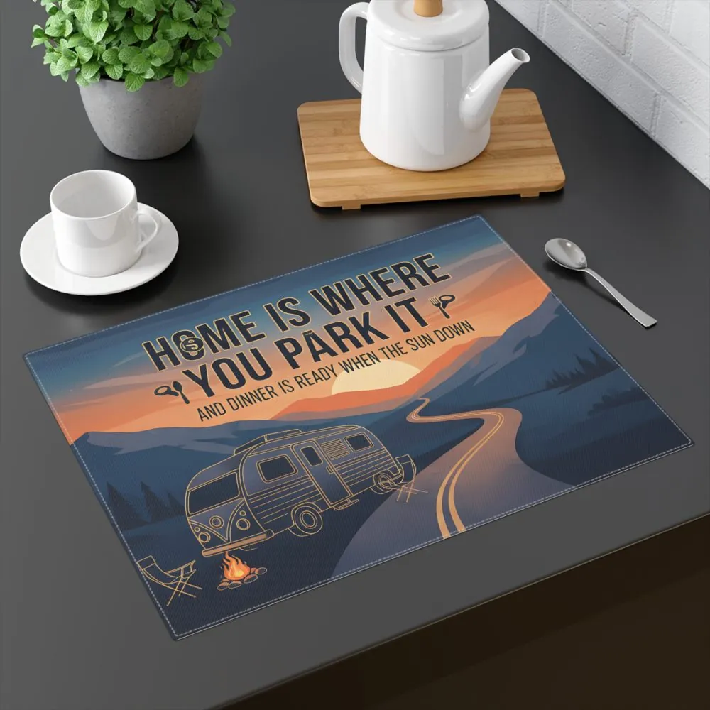 5519249390774829745_2048.jpeg Vanlife Placemat — "Home Is Where You Park It" Camping Dinner Table Mat