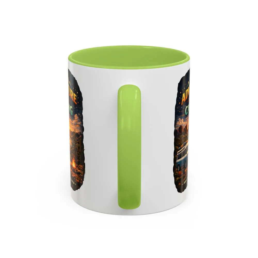 Accent Coffee Mug (11, 15oz) — "Adventure Is Calling" Design Scenic-Line