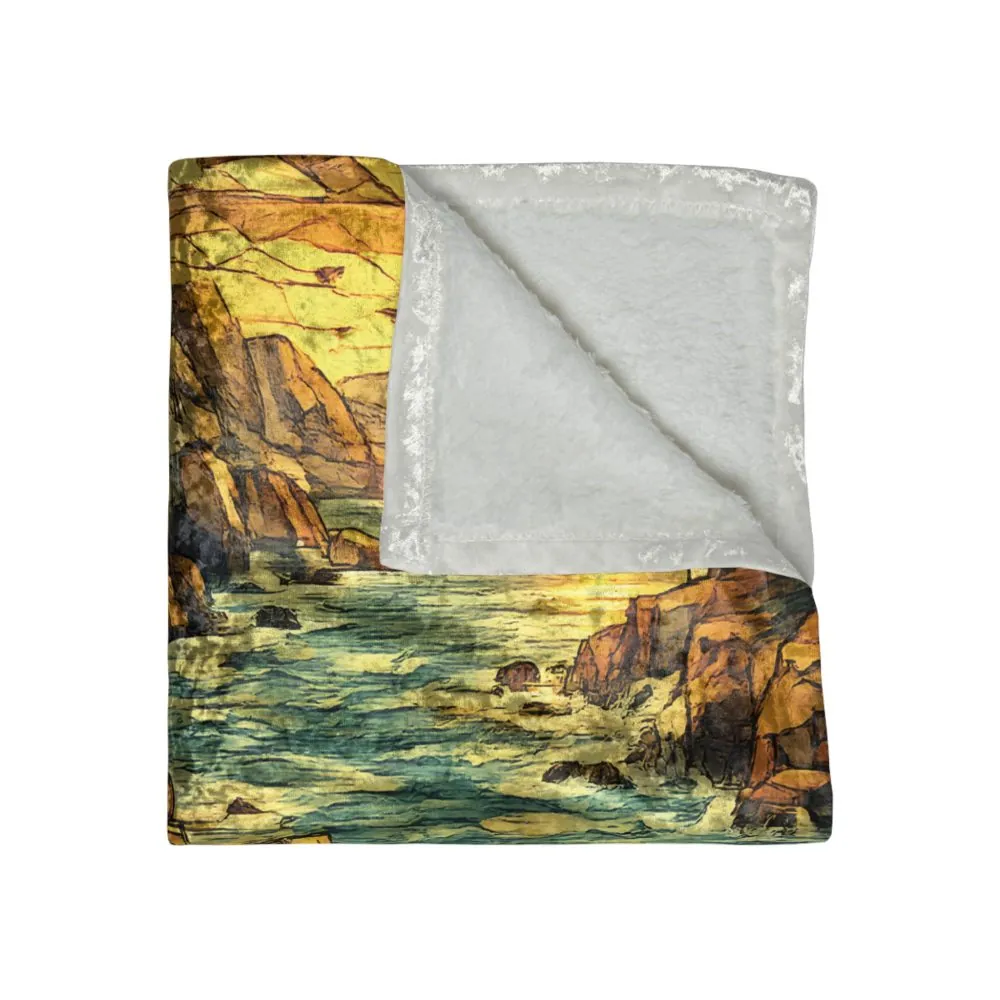 553687370071459468_2048.jpeg Crushed Velvet Blanket —"Explore More Worry Less" Design Cubic-Line (Campervan)
