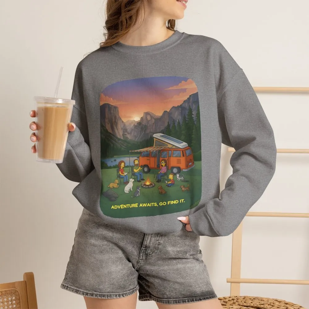 5537259117976537878_2048.jpeg Unisex Heavy Blend™ Crewneck Sweatshirt — "Adventure Awaits-Go Find It"" Design Sitcom-Line