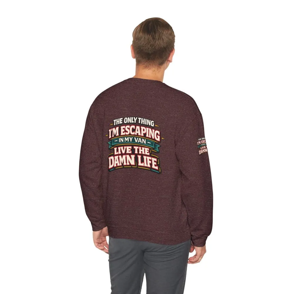 Unisex Heavy Blend™ Crewneck Sweatshirt — "The Only Thing I´m Escaping" Design F**K-Line