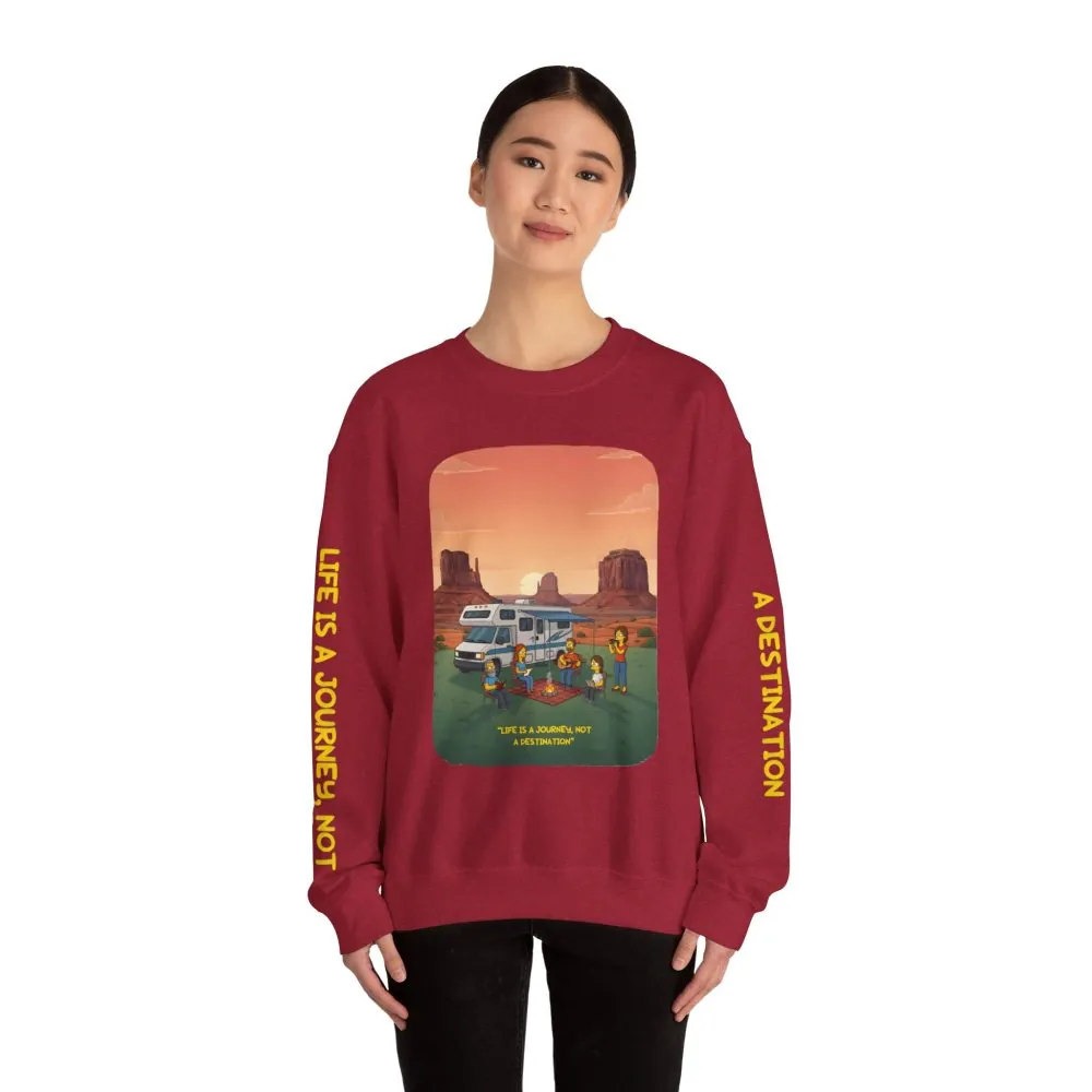 5544738879518590700_2048.jpeg Unisex Heavy Blend™ Crewneck Sweatshirt — "Life Is A Journey-Not A Destination" Design Sitcom-Line