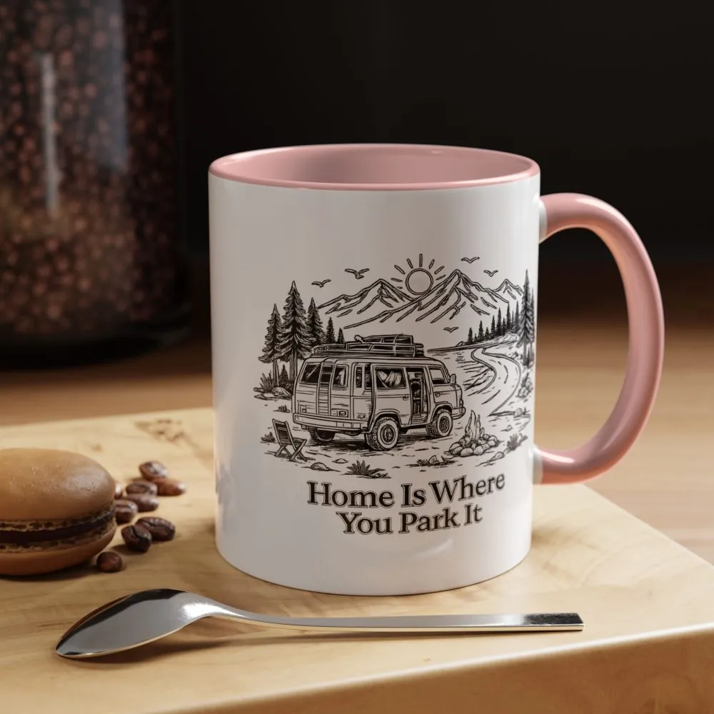 5545076323222365015_2048.jpeg Accent Coffee Mug (11, 15oz) — "Home Is Where You Park It" Design Minimal-Line