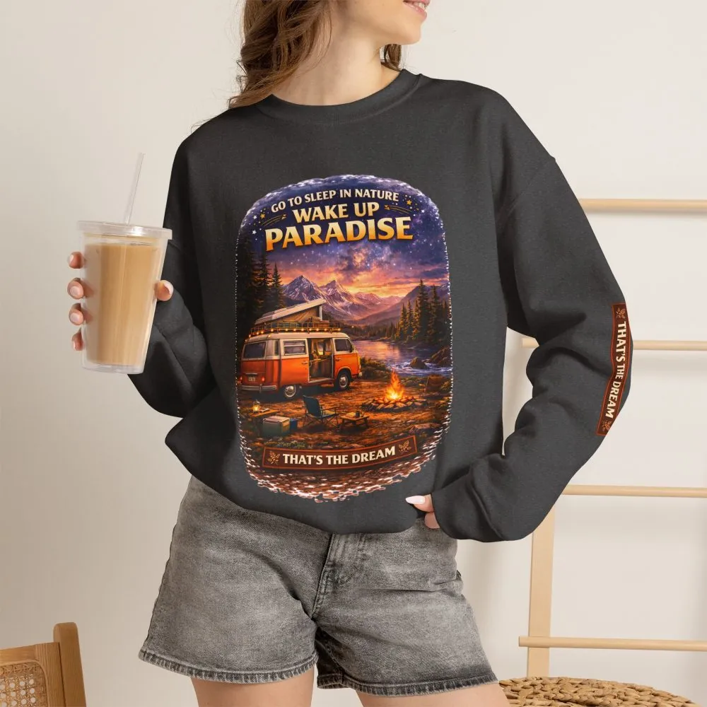 Unisex Heavy Blend™ Crewneck Sweatshirt — "Go To Sleep Nature " Design Scenic-Line