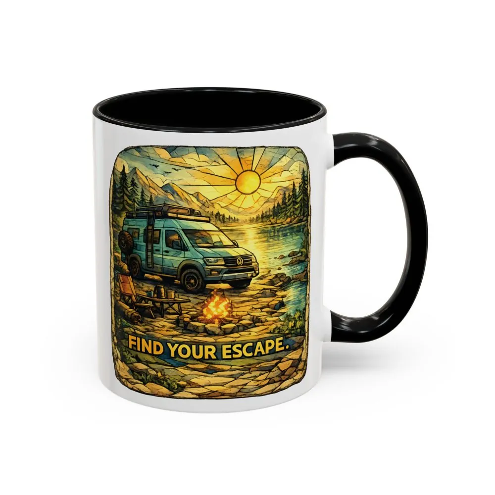 5572894724267378635_2048.jpeg Accent Coffee Mug (11, 15oz) — "Find Your Escape" Design Cubic-Line