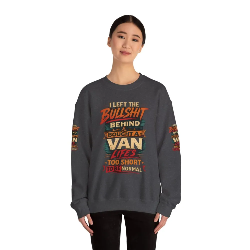 Unisex Heavy Blend™ Crewneck Sweatshirt — "I Left The Bullshit" Design F**K-Line