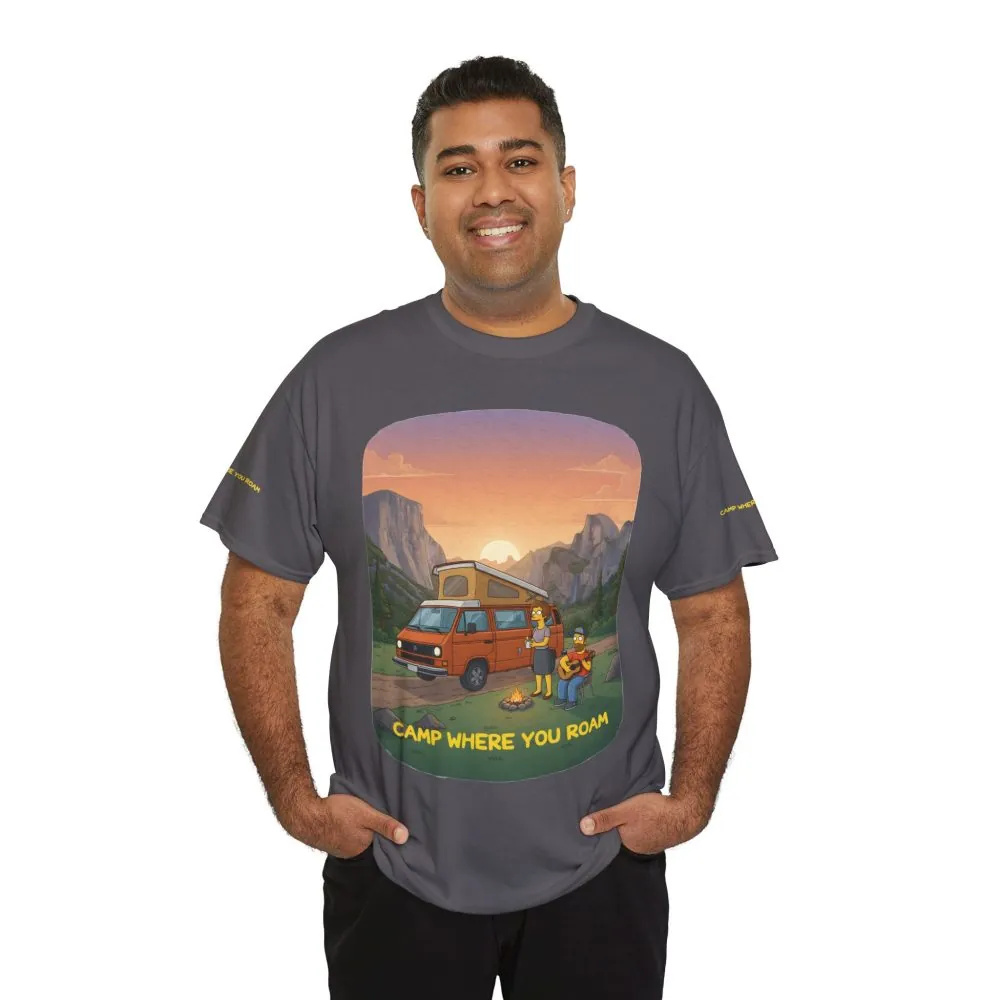 Unisex Heavy Cotton Tee — "Camp Where You Roam" Design Sitcom-Line