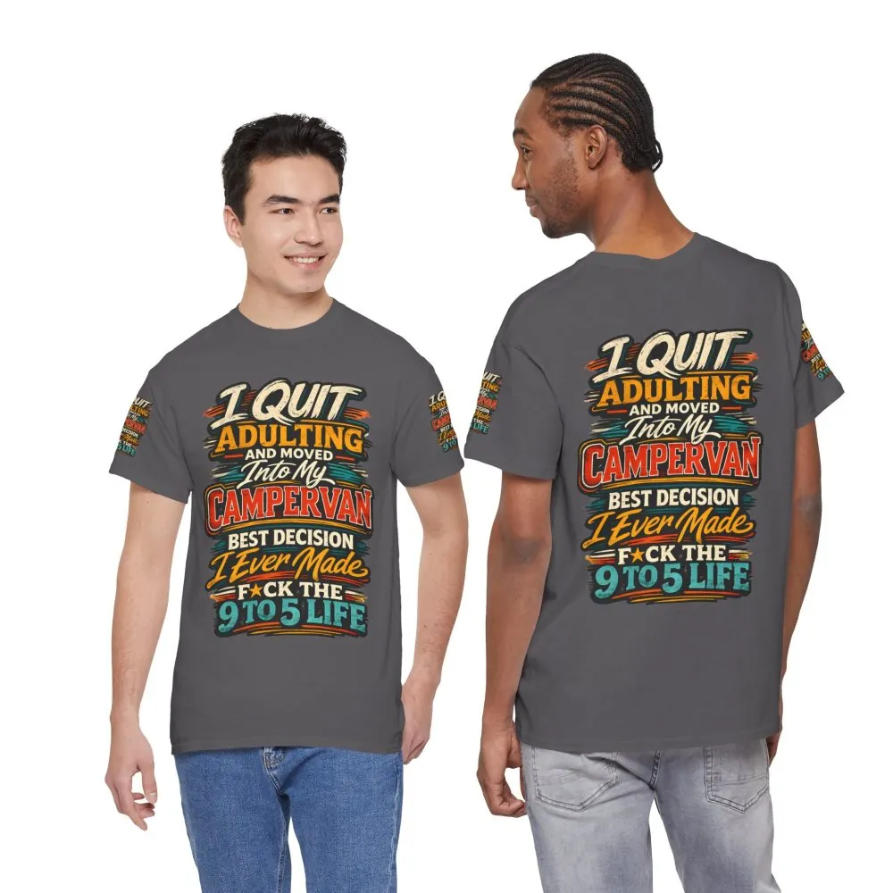 Unisex Heavy Cotton Tee — "I Quit Adulting" Design F**K-Line