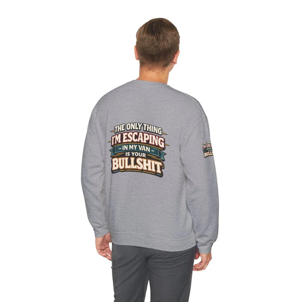 Unisex Heavy Blend™ Crewneck Sweatshirt — "The Only Thing I´m Escaping" Design F**K-Line