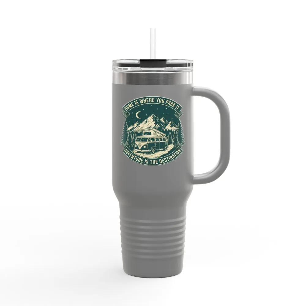 5679426060979407914_2048.jpeg Insulated Travel Mug - "Home Is Where You Park It-Adventure is the destination" (40oz) – Retro Camper Design, Keep Drinks Hot or Cold