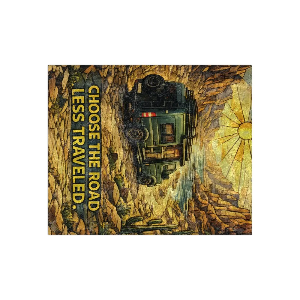 5680127581955645627_2048.jpeg Crushed Velvet Blanket —"Choose The Road Less Traveled" Design Cubic-Line (Campervan)