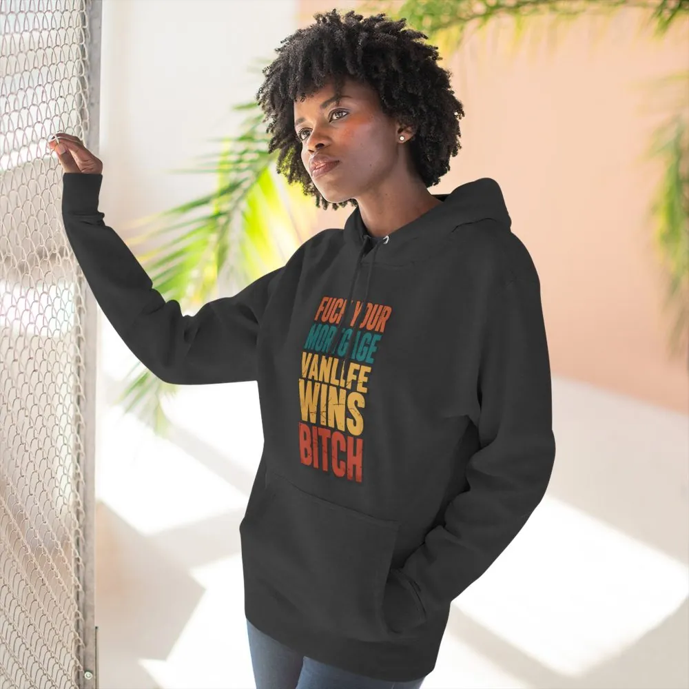 Three-Panel Fleece Hoodie - "Fuck Your Mortgage" Design F**K-Line