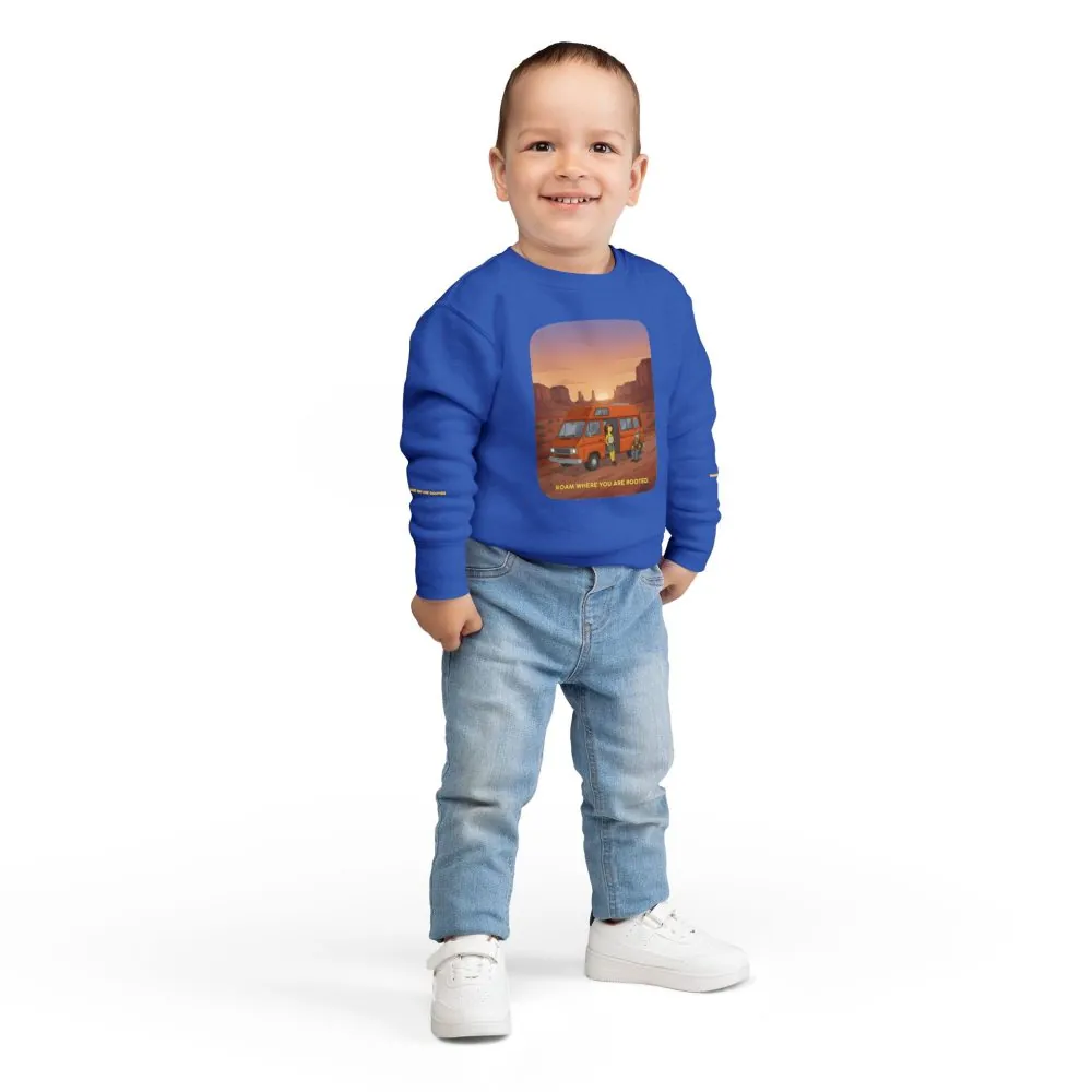 5713027079418428047_2048.jpeg Toddler Sweatshirt - "Roam Where You Are Rooted" (Design Sitcom-Line)