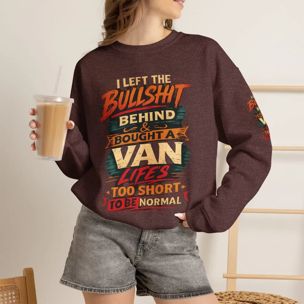 Unisex Heavy Blend™ Crewneck Sweatshirt — "I Left The Bullshit" Design F**K-Line