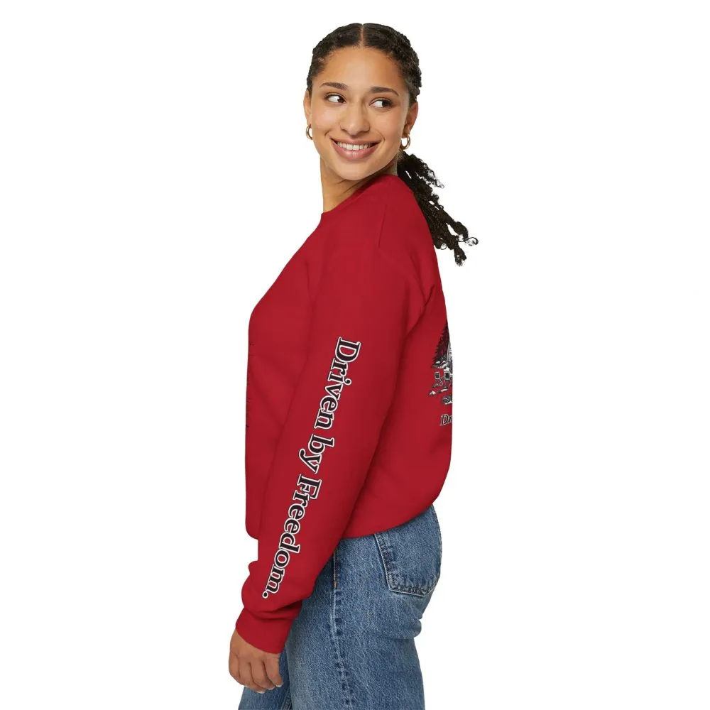 5714023679483703208_2048.jpeg Unisex Heavy Blend™ Crewneck Sweatshirt — "Driven By Freedom" Design Minimal-Line