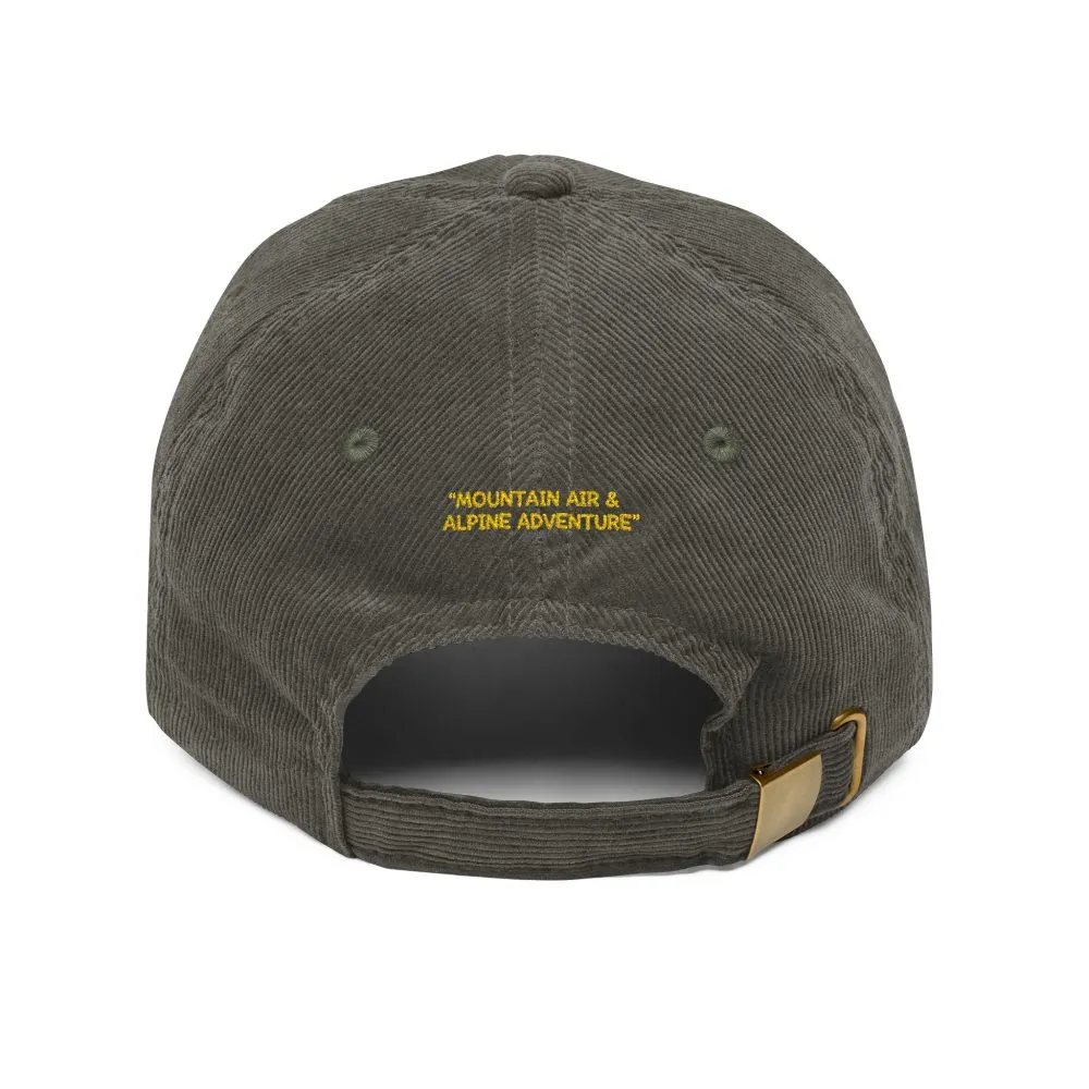 5717776286664877024_2048.jpeg Vintage Corduroy Cap (Embroidery) — "Mountain Air & Alpine Adventure" Embroidered Hat