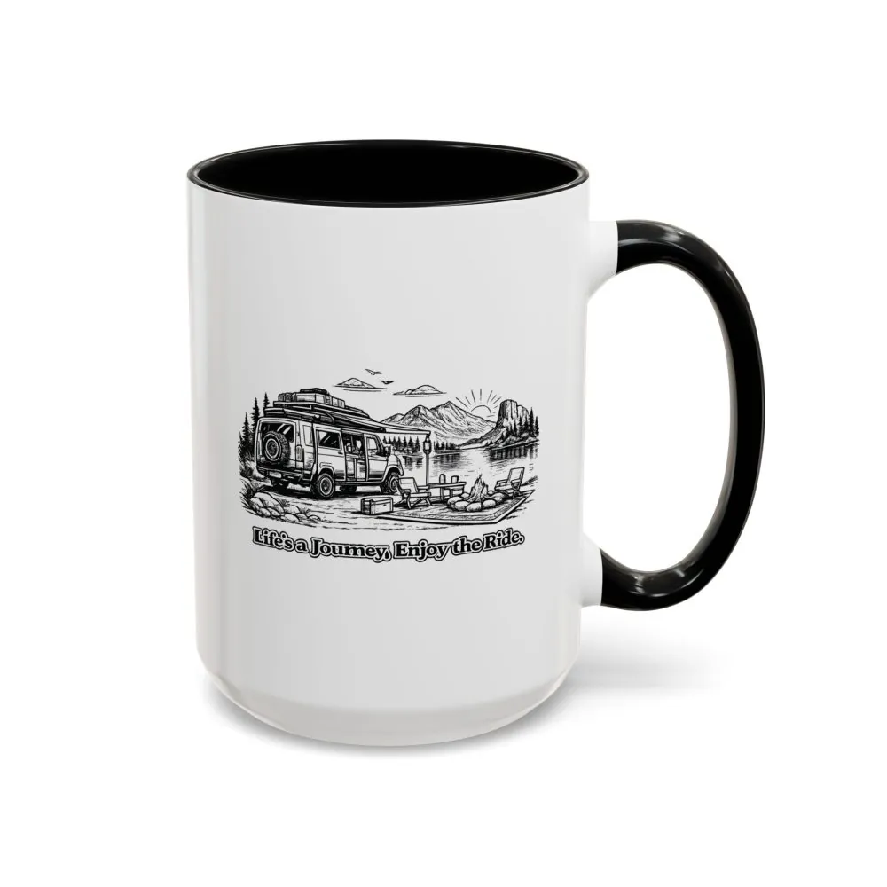 5724873333177312809_2048.jpeg Accent Coffee Mug (11, 15oz) — "Lifes A Journey,Enjoy The Ride" Design Minimal-Line
