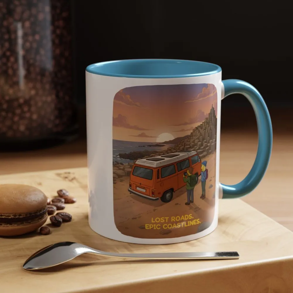 Accent Coffee Mug (11, 15oz) — "Lost Roads Epic Coastlines" Design Sitcom-Line