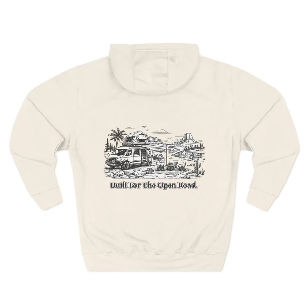 5739254762047084690_2048.jpeg Three-Panel Fleece Hoodie - "Built For The Open Road" Design Minimal-Line