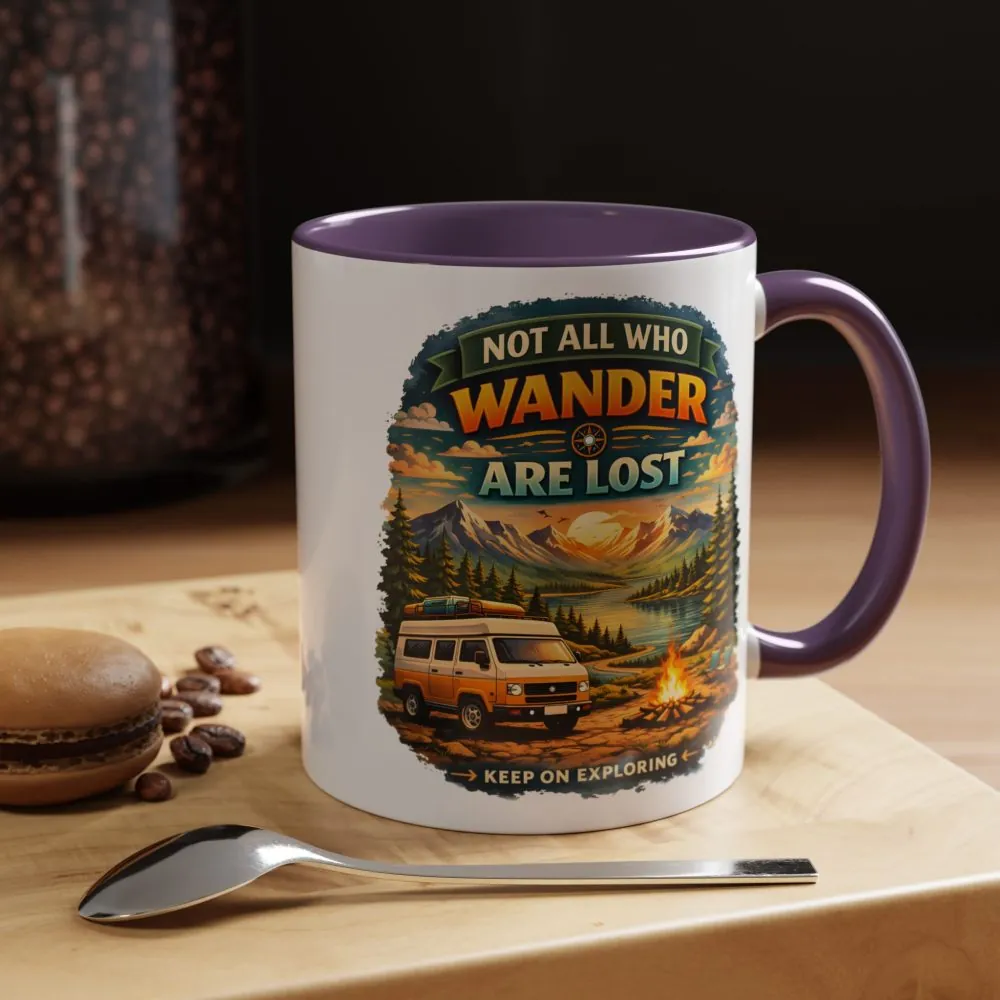 5755176460078352039_2048.jpeg Accent Coffee Mug (11, 15oz) — "Not All Who Wander Are Lost" Design Scenic-Line