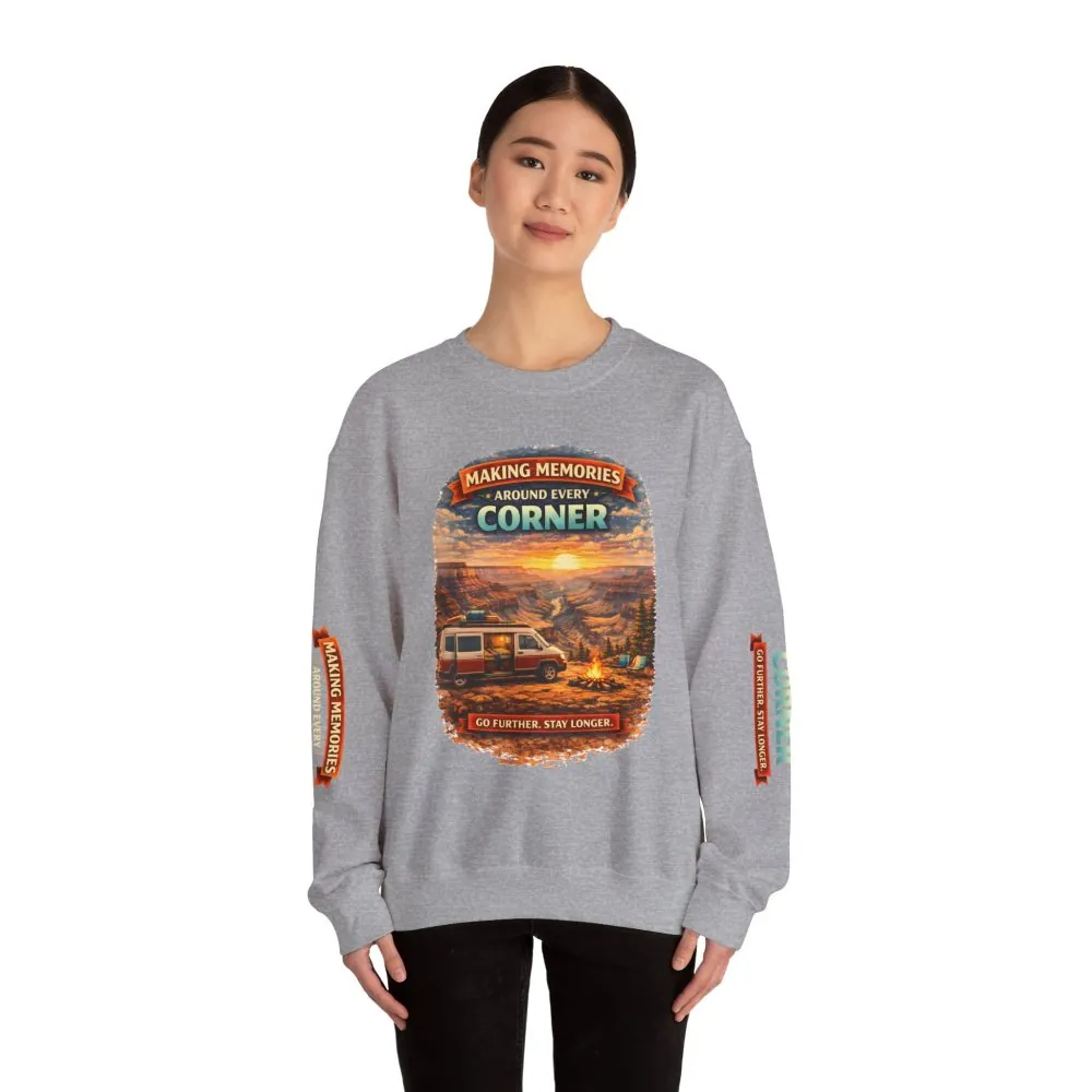 577501898716169631_2048.jpeg Unisex Heavy Blend™ Crewneck Sweatshirt — "Making Memories Around Every Corner" Design Scenic-Line