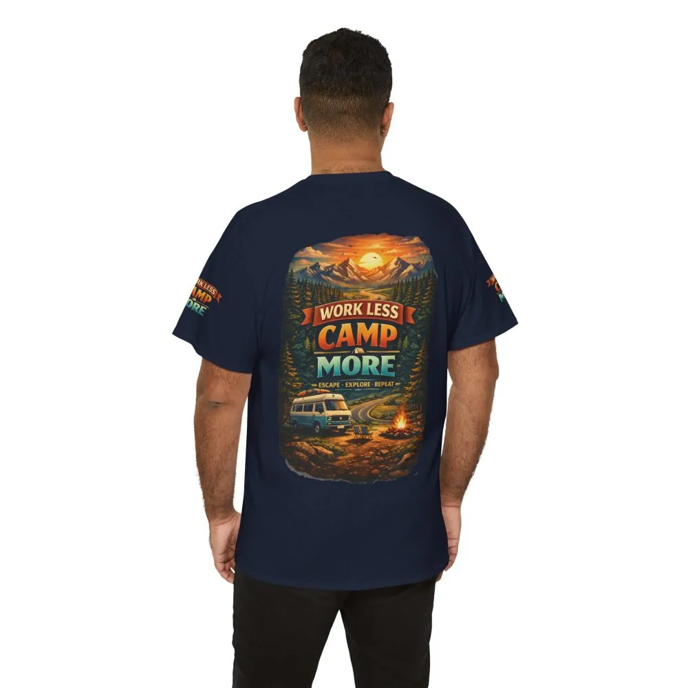5777118644488482689_2048.jpeg Unisex Heavy Cotton Tee — "Work Less-Camp More" Design Scenic-Line