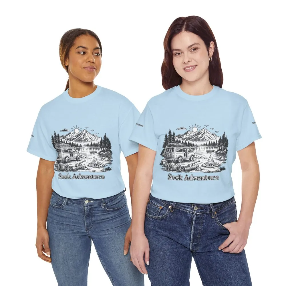 5780925045734804725_2048.jpeg Unisex Heavy Cotton Tee — "Seek Adventure" Design Minimal-Line
