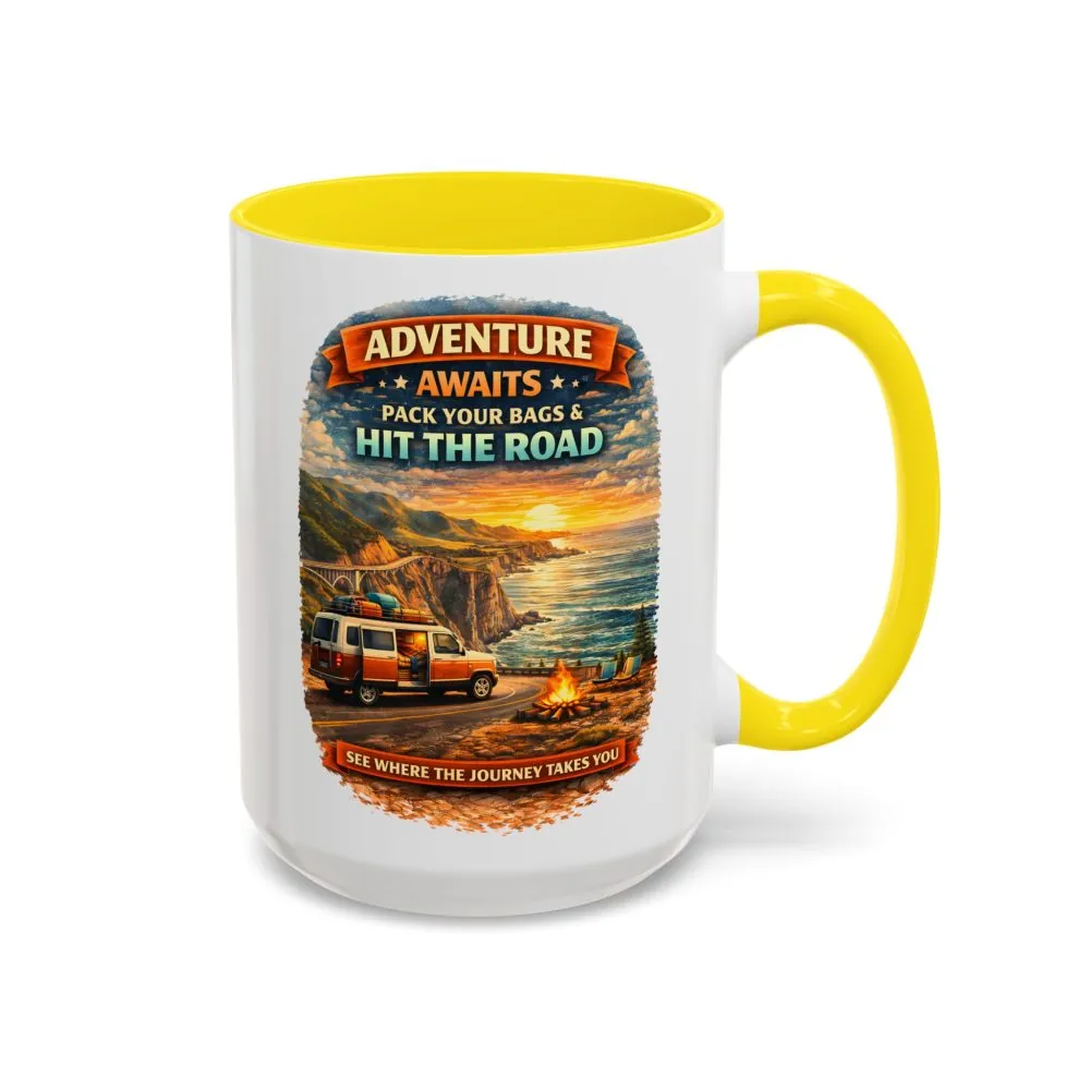 5796579535765699157_2048.jpeg Accent Coffee Mug (11, 15oz) — "Adventure Awaits-Pack Your Bags" Design Scenic-Line