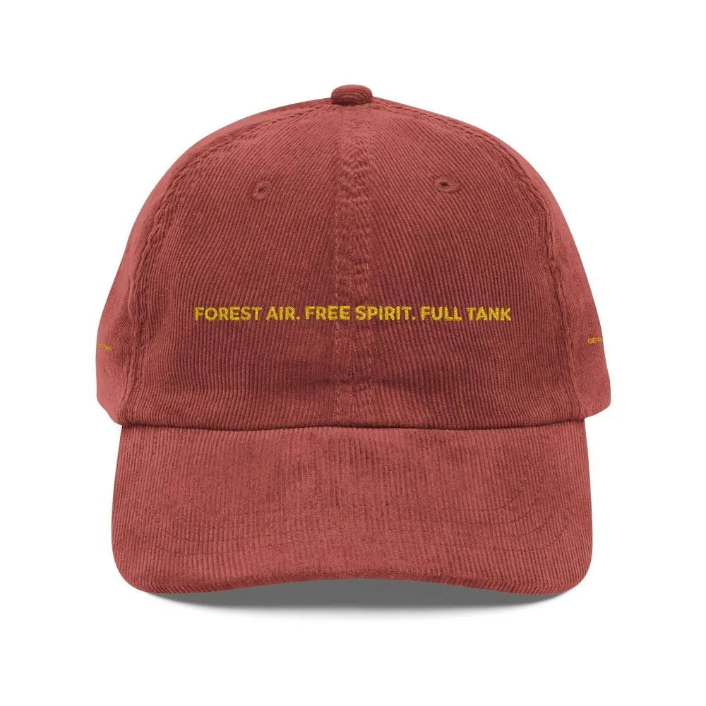 5807211904945458539_2048.jpeg Vintage Corduroy Cap (Embroidery) — "Forest Air.Free Spirit.Full Tank" Embroidered Hat