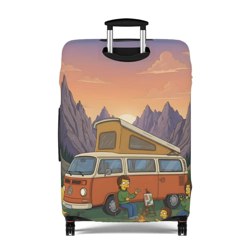 Luggage Cover — Adventure Camper Sketch Travel Suitcase(Design Sitcom-Line)