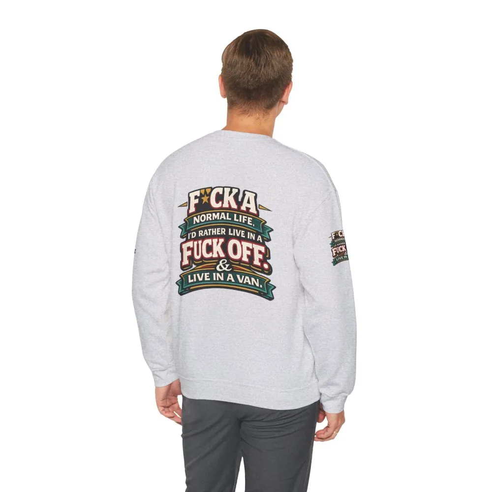 5846753235410777193_2048.jpeg Unisex Heavy Blend™ Crewneck Sweatshirt — "Fuck A Normal Life" Design F**K-Line