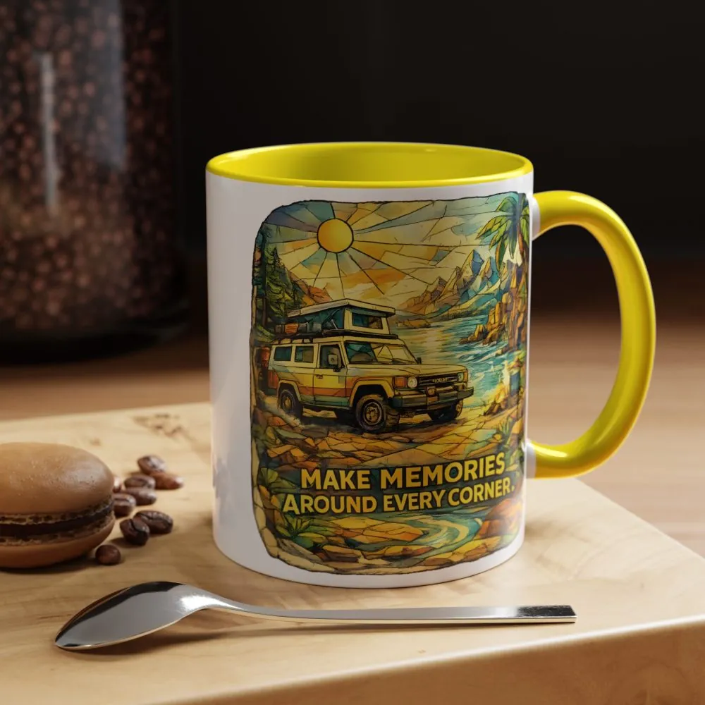 5849481476260381965_2048.jpeg Accent Coffee Mug (11, 15oz) — "Make Memories Around Every Corner" Design Cubic-Line