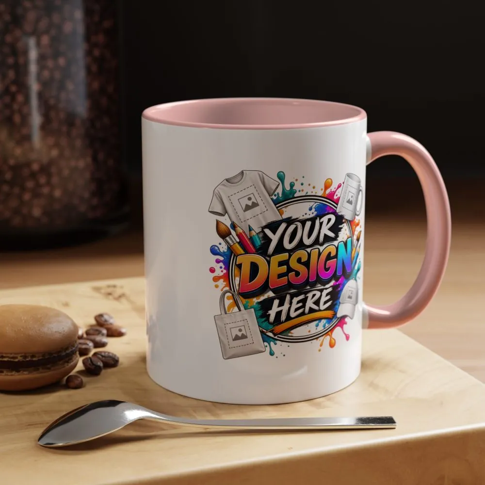 Accent Coffee Mug — Colorful 'Your Design Here' Artist Print (11/15 oz)