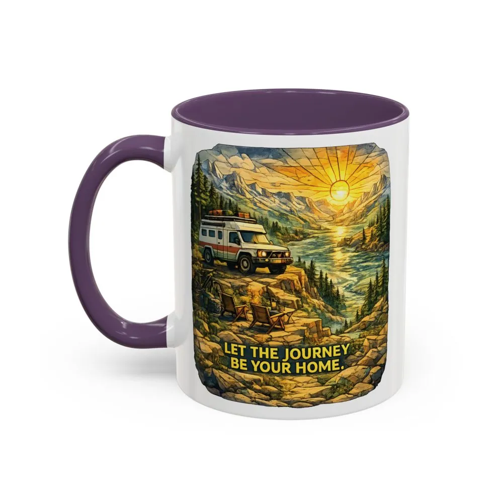 5856896591255411861_2048.jpeg Accent Coffee Mug (11, 15oz) — "Let The Journey Be Your Home" Design Cubic-Line