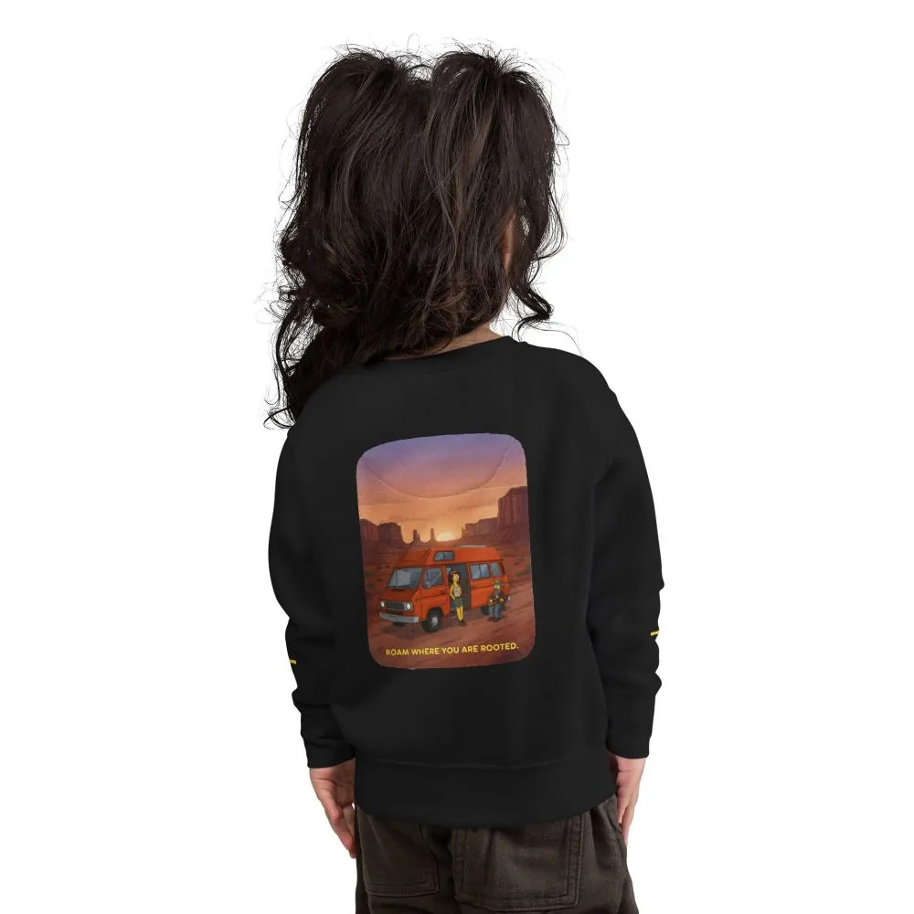 5859821139863568283_2048.jpeg Toddler Sweatshirt - "Roam Where You Are Rooted" (Design Sitcom-Line)