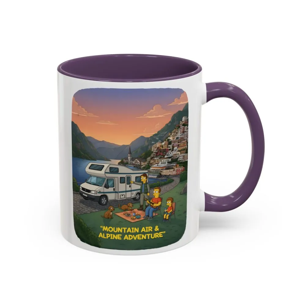 Accent Coffee Mug (11, 15oz) — "Mountain Air-Alpine Adventure" Design Sitcom-Line