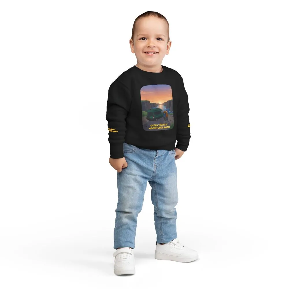 5887877842820675646_2048.jpeg Toddler Sweatshirt - "Ocean Views-Adventures Awaits" (Design Sitcom-Line)
