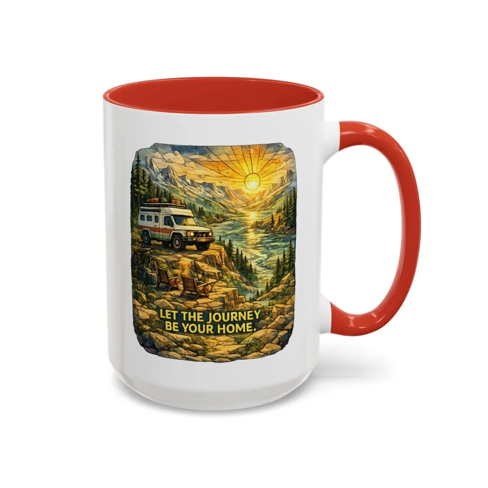 5918321383405383925_2048.jpeg Accent Coffee Mug (11, 15oz) — "Let The Journey Be Your Home" Design Cubic-Line