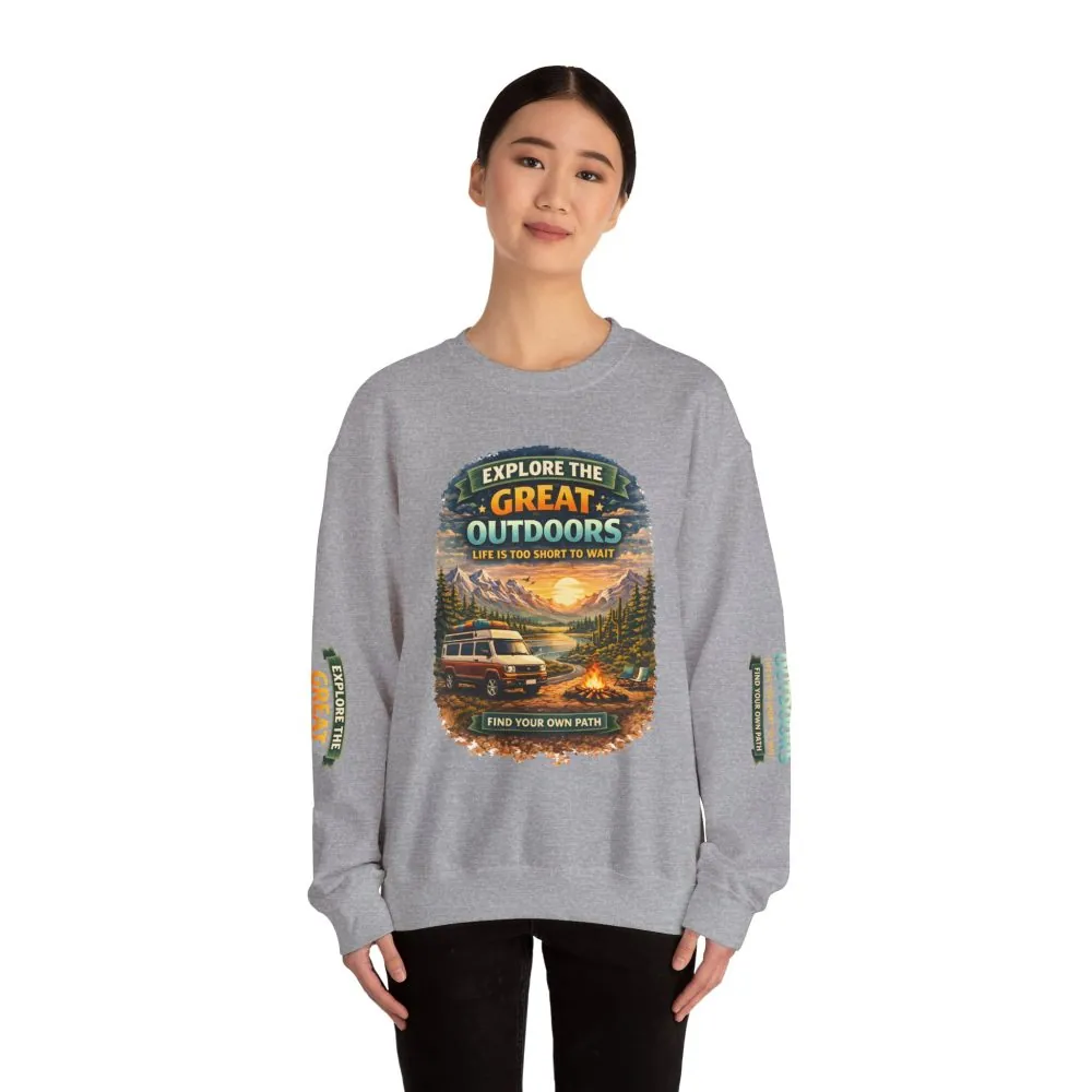 5919352876832613576_2048.jpeg Unisex Heavy Blend™ Crewneck Sweatshirt — "Explore The Great Outdoors" Design Scenic-Line