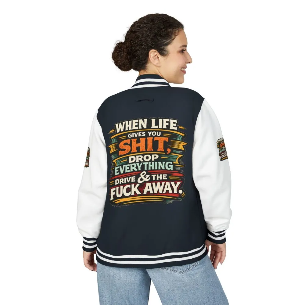 5925878498881919847_2048.jpeg Unisex Heavyweight Letterman Jacket — "When Live Gives You Shit" Design F**K-Line