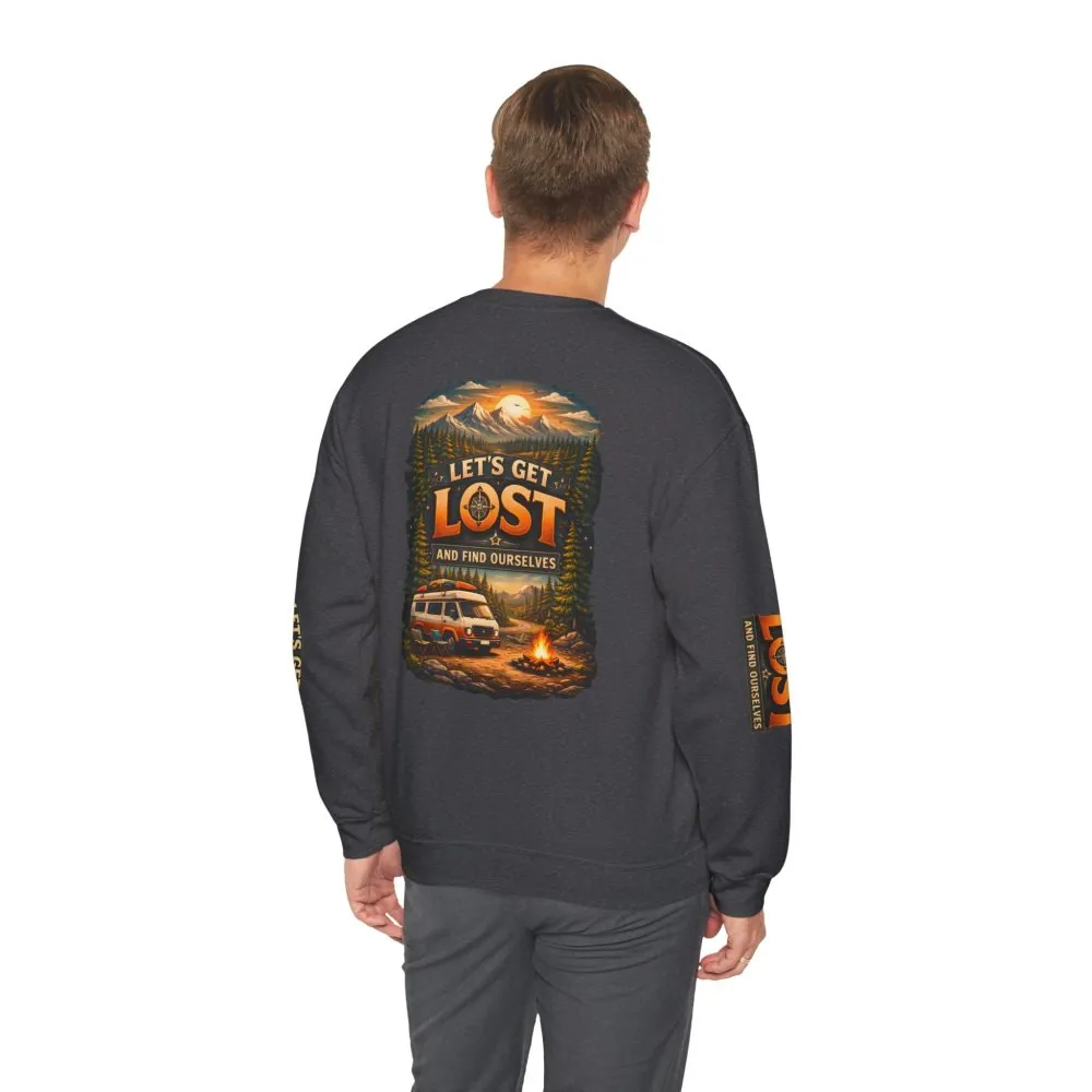 5937994530896025920_2048.jpeg Unisex Heavy Blend™ Crewneck Sweatshirt — "Let´s Get Lost And Found Ourselfs" Design Scenic-Line