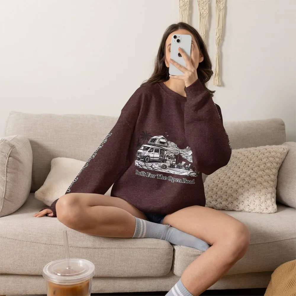 5940520391177728512_2048.jpeg Unisex Heavy Blend™ Crewneck Sweatshirt — "Built For The Open Road" Design Minimal-Line