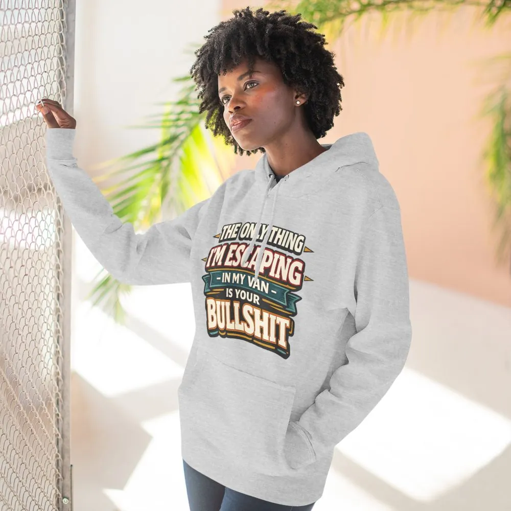 Three-Panel Fleece Hoodie - "The Only Thing I´m Escaping" Design F**K-Line