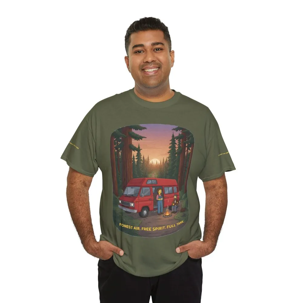 5954475167746690314_2048.jpeg Unisex Heavy Cotton Tee — "Forest Air Free Spirit Full Tank" Design Sitcom-Line