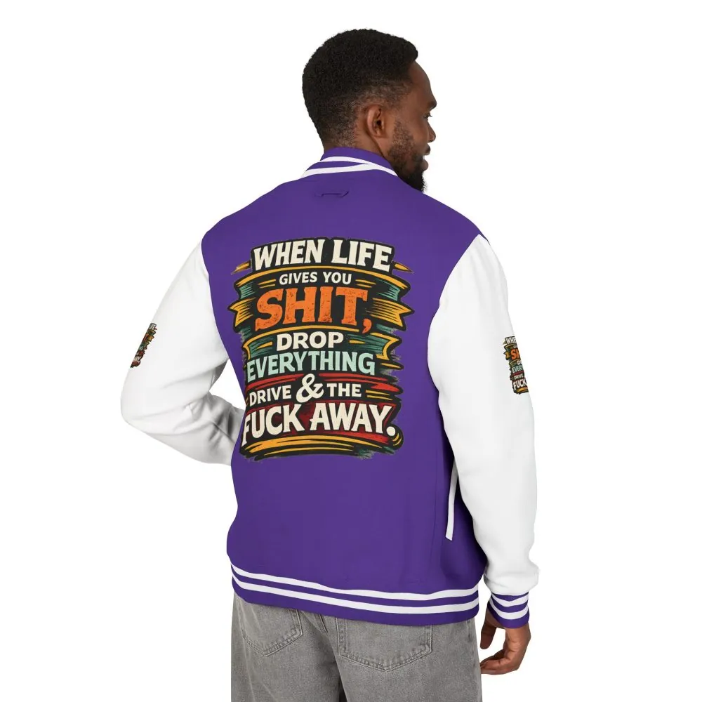 5968457184158119219_2048.jpeg Unisex Heavyweight Letterman Jacket — "When Live Gives You Shit" Design F**K-Line