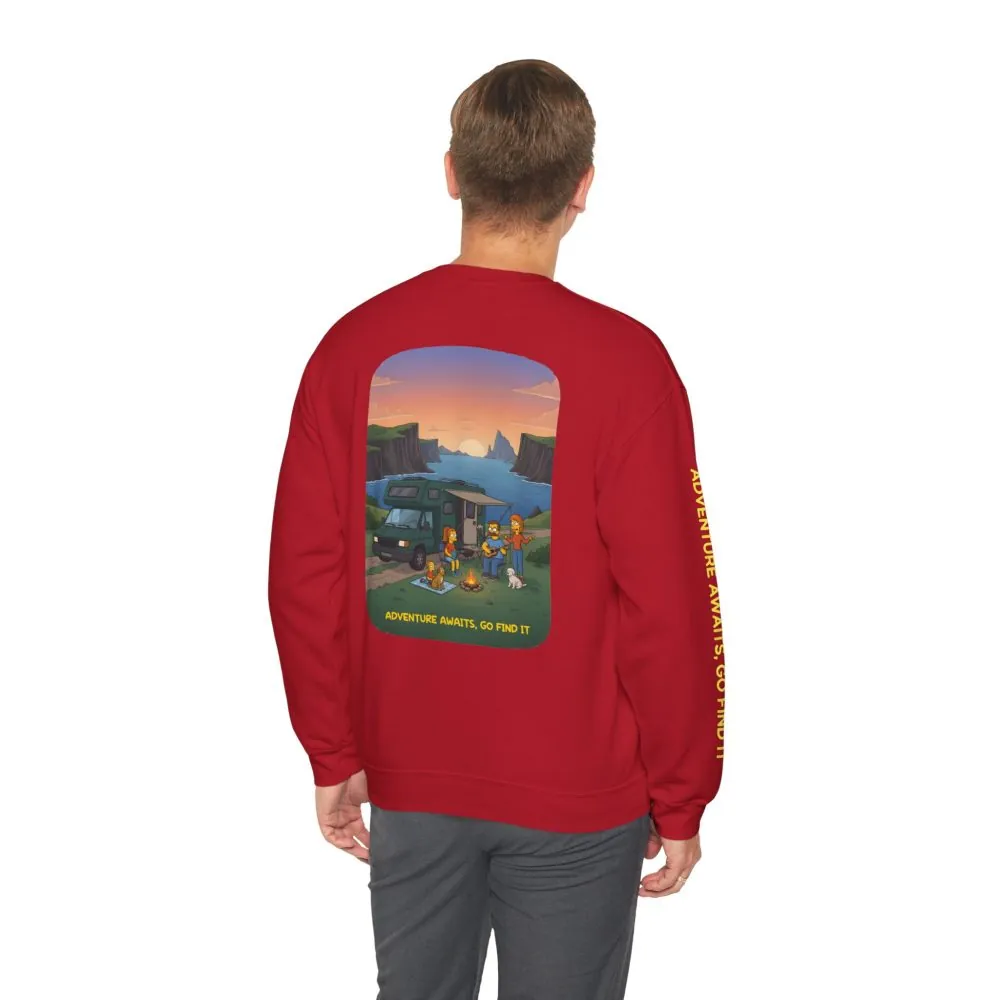 596877890445752491_2048.jpeg Unisex Heavy Blend™ Crewneck Sweatshirt — "Adventure Awaits-Go Find It"" Design Sitcom-Line