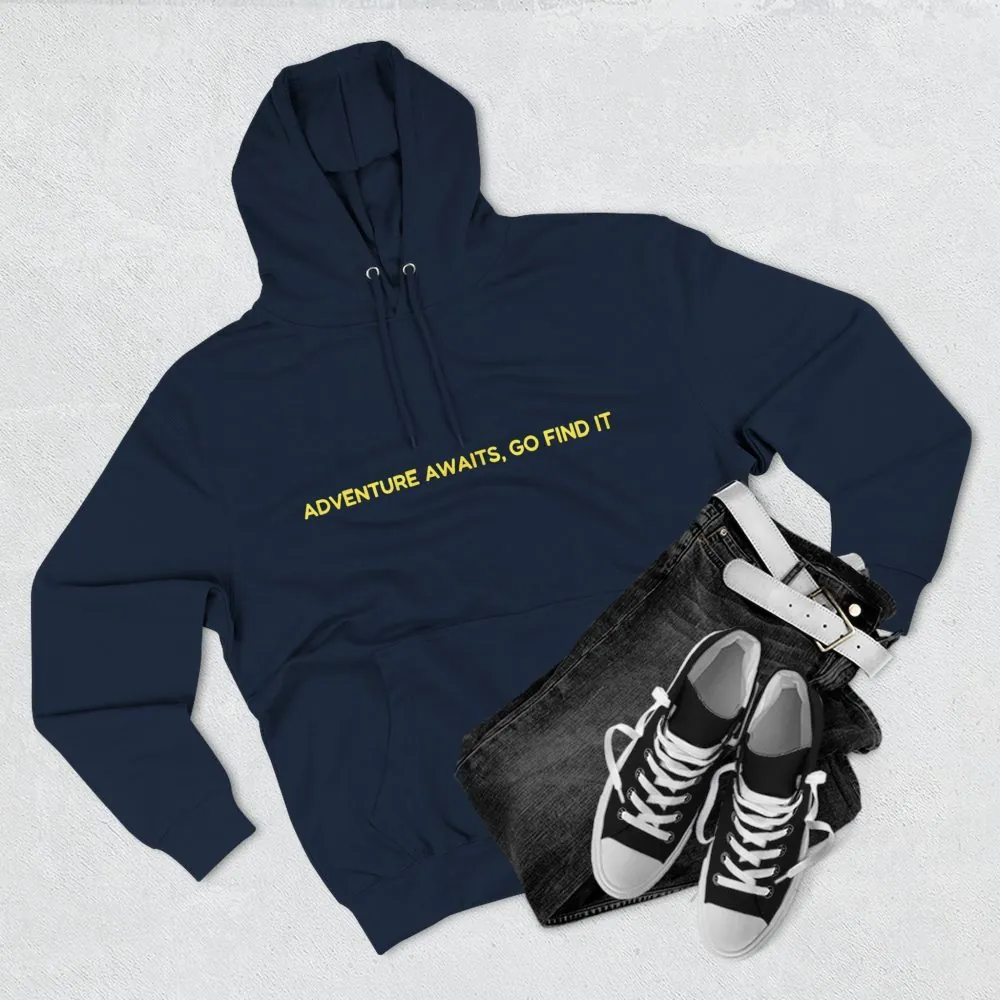 5969566415945955346_2048.jpeg Three-Panel Fleece Hoodie - "Adventure Awaits-Go Find It"" Design Sitcom-Line