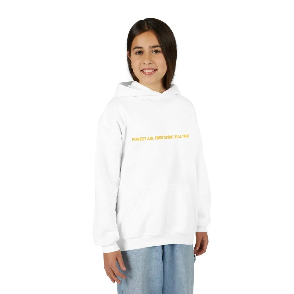 Youth Hoodie(Gildan) – "Forest Air Free Spirit Full Tank" (Design Sitcom-Line)