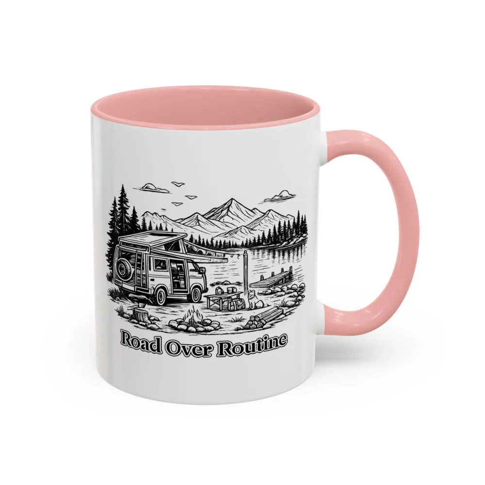 6019748657254457233_2048.jpeg Accent Coffee Mug (11, 15oz) — "Road Over Routine" Design Minimal-Line
