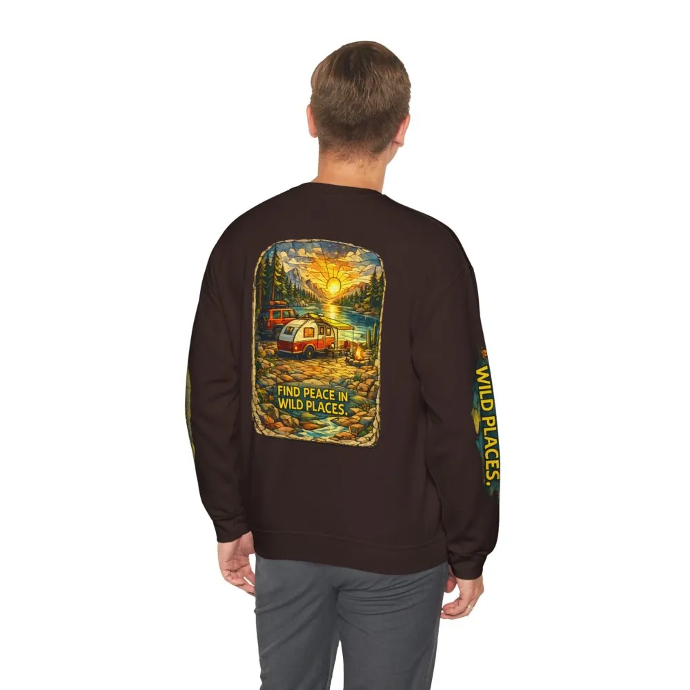 6027757196657979126_2048.jpeg Unisex Heavy Blend™ Crewneck Sweatshirt — "Find Peace In Wild Places" Design Cubic-Line